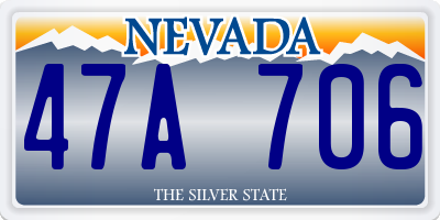 NV license plate 47A706
