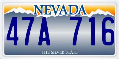 NV license plate 47A716