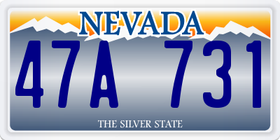 NV license plate 47A731