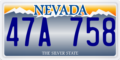 NV license plate 47A758