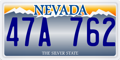 NV license plate 47A762