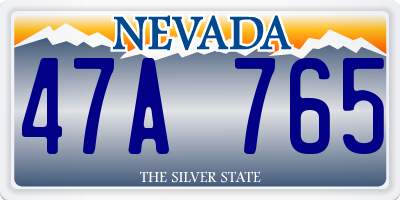 NV license plate 47A765