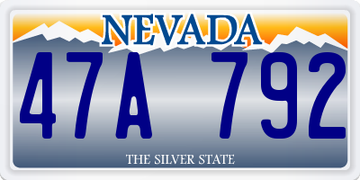 NV license plate 47A792