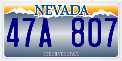 NV license plate 47A807