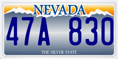 NV license plate 47A830
