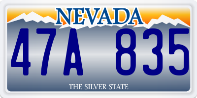 NV license plate 47A835