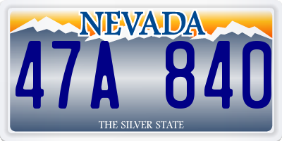 NV license plate 47A840