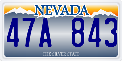 NV license plate 47A843