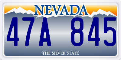 NV license plate 47A845
