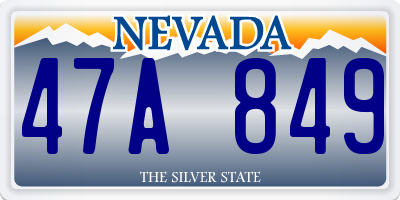 NV license plate 47A849