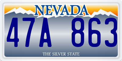 NV license plate 47A863