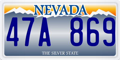 NV license plate 47A869