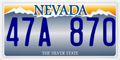 NV license plate 47A870