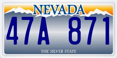 NV license plate 47A871