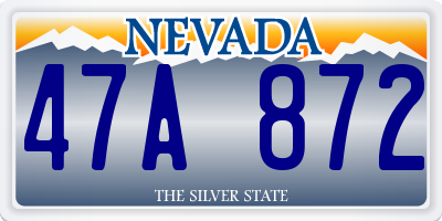 NV license plate 47A872