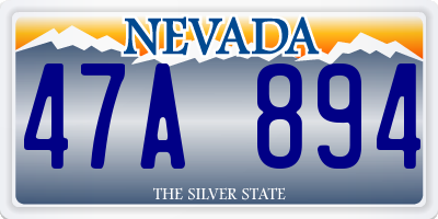 NV license plate 47A894