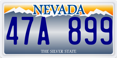 NV license plate 47A899