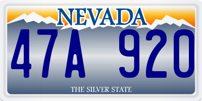 NV license plate 47A920