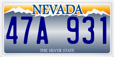 NV license plate 47A931