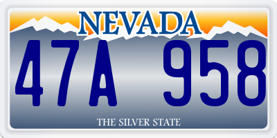 NV license plate 47A958