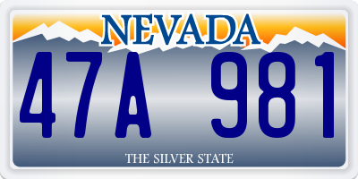 NV license plate 47A981