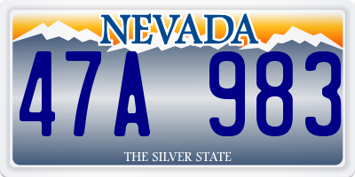 NV license plate 47A983