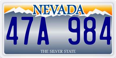NV license plate 47A984