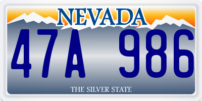 NV license plate 47A986