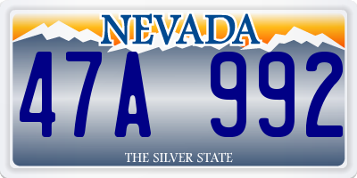 NV license plate 47A992