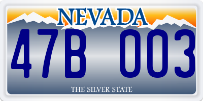 NV license plate 47B003
