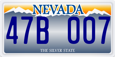 NV license plate 47B007