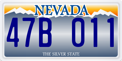 NV license plate 47B011