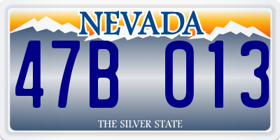 NV license plate 47B013