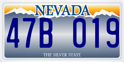 NV license plate 47B019