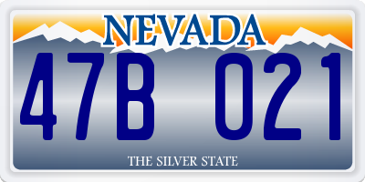 NV license plate 47B021