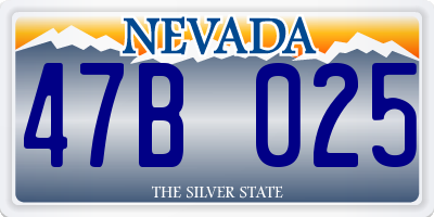NV license plate 47B025