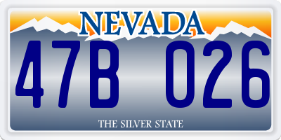 NV license plate 47B026