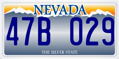 NV license plate 47B029