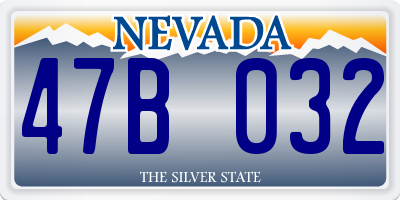 NV license plate 47B032