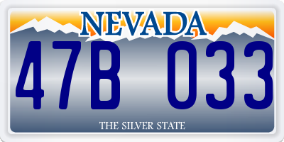 NV license plate 47B033