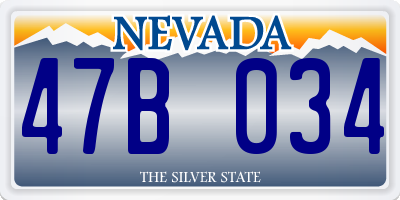 NV license plate 47B034
