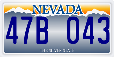 NV license plate 47B043