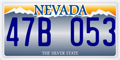 NV license plate 47B053