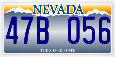 NV license plate 47B056