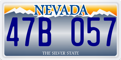 NV license plate 47B057