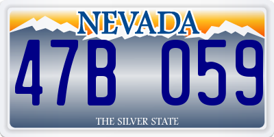 NV license plate 47B059