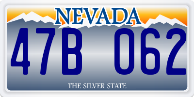 NV license plate 47B062