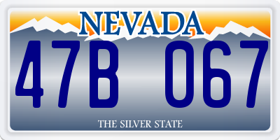 NV license plate 47B067