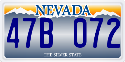 NV license plate 47B072