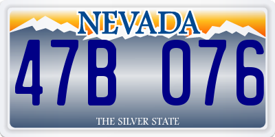 NV license plate 47B076